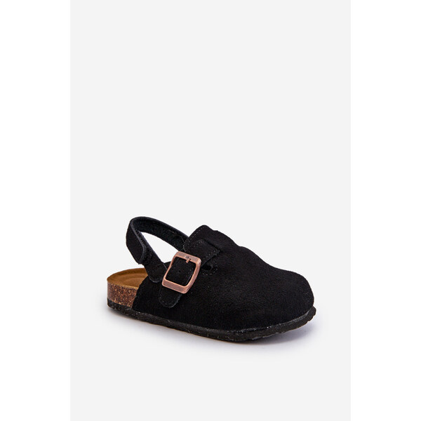 Boto Chodaki Dziecięce Na Korkowej Platformie Czarne Vulagia 66660531