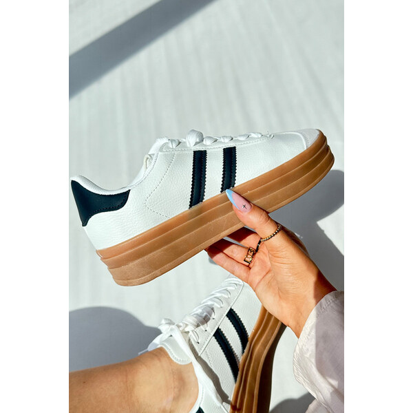 Boto Sneakersy Damskie Na Platformie Białe Egelia 66660677