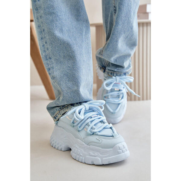 Boto Sneakersy Damskie Na Masywnej Podeszwie Niebieskie Nevela 66660703