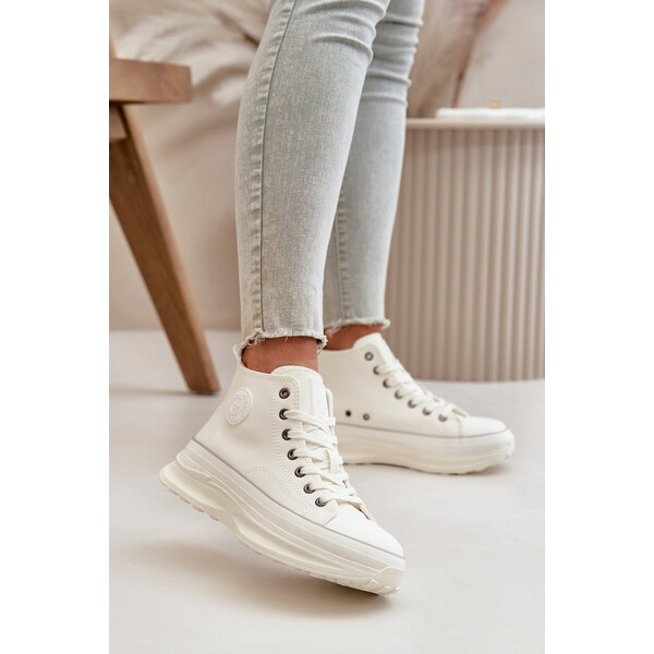 Big Star Shoes Trampki Damskie Na Platformie Eko Skórzane Big Star 66660827