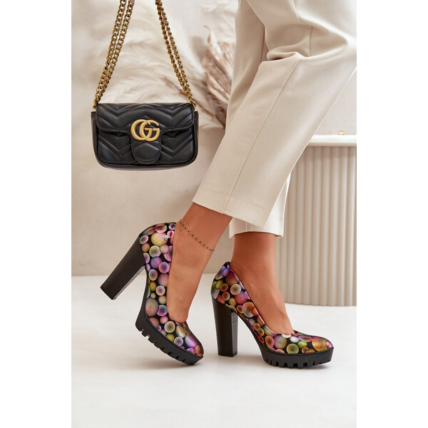 Skórzane Czółenka Na Słupku Maciejka 02629-39 Multikolor 66660869