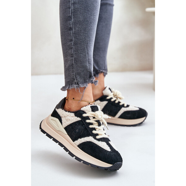 Big Star Shoes Ocieplane Sneakersy Damskie Skórzane Big Star OO274A318 66660922