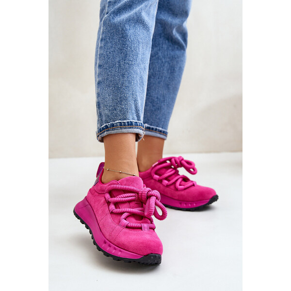 Zamszowe Sneakersy Damskie Z Grubym Sznurowaniem Artiker 54C1461 66660940