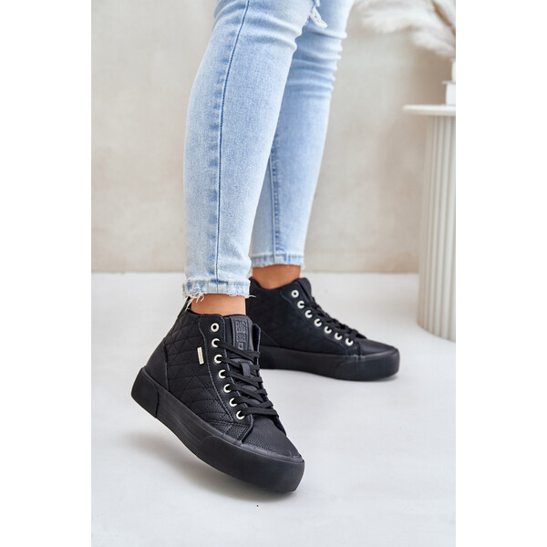 Big Star Shoes Ocieplane Trampki Damskie Z Przeszyciami Big Star 66661148