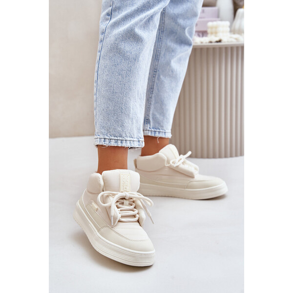 Big Star Shoes Śniegowce Damskie Big Star OO274A531 Kremowe 66661227