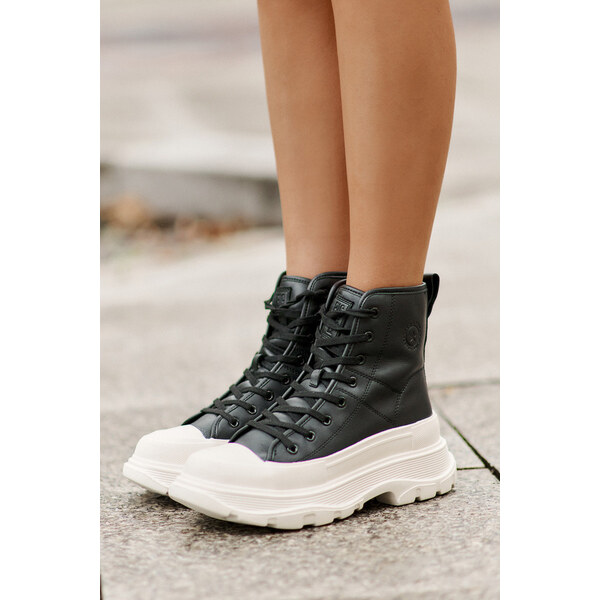 Big Star Shoes Skórzane Ocieplane Trampki Na Masywnej Platformie Big 66661235