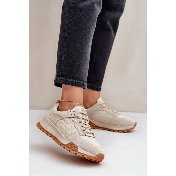 Big Star Shoes Skórzane Sneakersy Damskie Big Star OO274A315 Hi-Poly 66661475