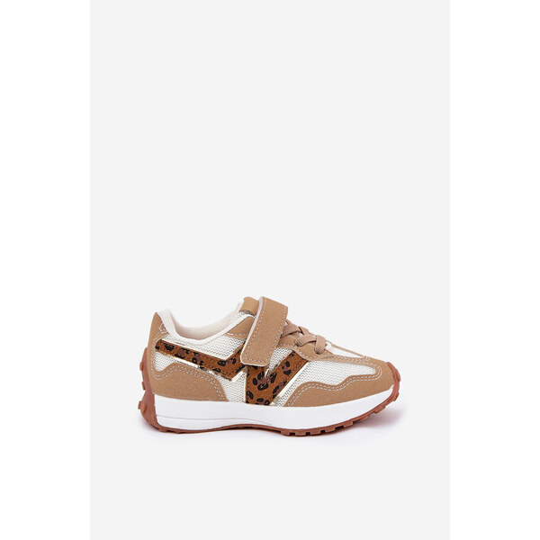 Boto Sneakersy Dziecięce Na Rzep Panterka Ciemnobeżowe Tezzu 66662062