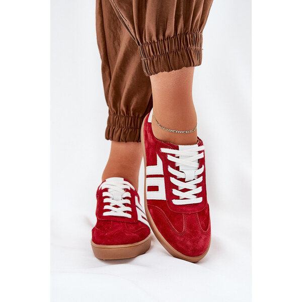 Sneakersy Buty Sportowe Zamszowe Vinceza 79517 Czerwone 66662233