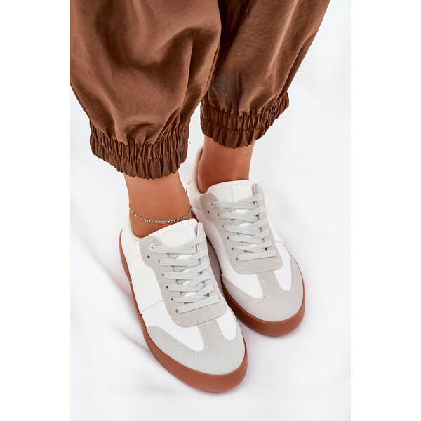 Big Star Shoes Sneakersy Damskie Big Star RR274371 Biało-Szare 66662236