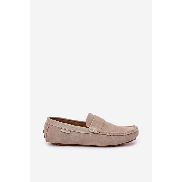 Big Star Shoes Zamszowe Mokasyny Męskie Big Star RR174050 Beżowe 66662239