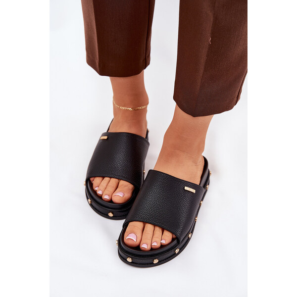 Big Star Shoes Klapki Damskie Na Platformie Z Ćwiekami Big Star 66662246