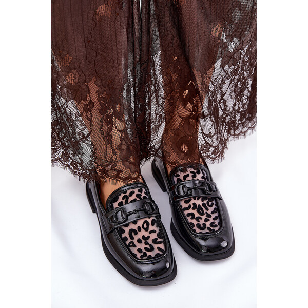 Skórzane Lakierowane Mokasyny Z Siateczką Vinceza 31931 Czarne 66662299