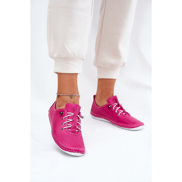 Półbuty Damskie Ze Skóry Naturalnej Artiker 54C0830 Różowe 66662352