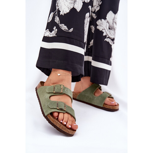 Big Star Shoes Zamszowe Klapki Damskie Z Klamrami Big Star RR274A393 66662389