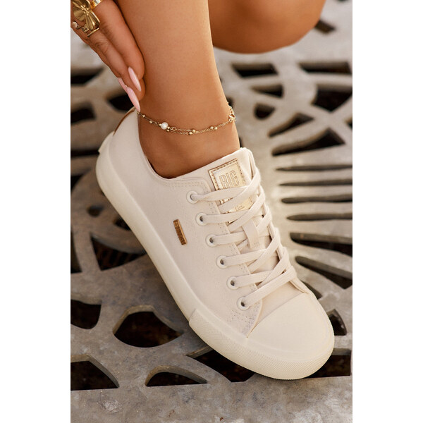 Big Star Shoes Materiałowe Trampki Damskie Big Star RR274768 Beżowe 66662403