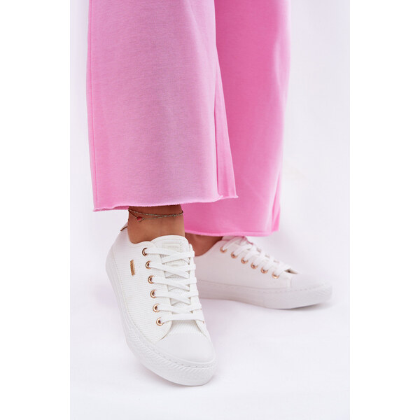 Big Star Shoes Materiałowe Trampki Damskie Big Star RR274766 Białe 66662402