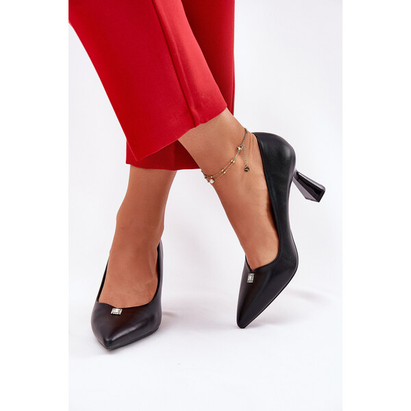 Eleganckie Czółenka Na Rozszerzanej Szpilce Vinceza 62222 Czarne 66662462