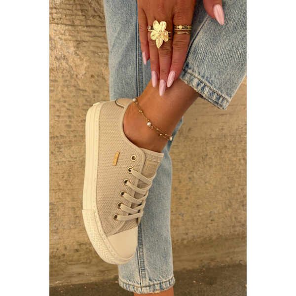 Big Star Shoes Materiałowe Trampki Damskie Big Star RR274767 Beżowe 66662509