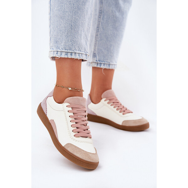 Skórzane Sneakersy Damskie Zazoo N1220 Białe 66662533