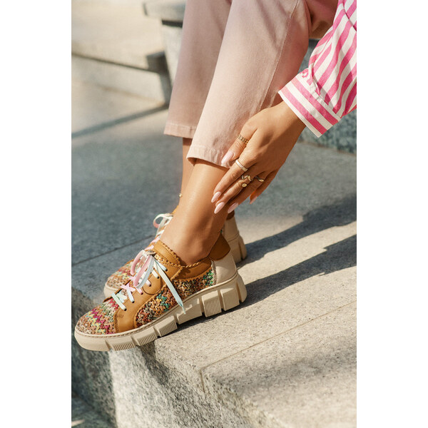 Damskie Skórzane Półbuty Maciejka 05850-29 Multikolor 66662569