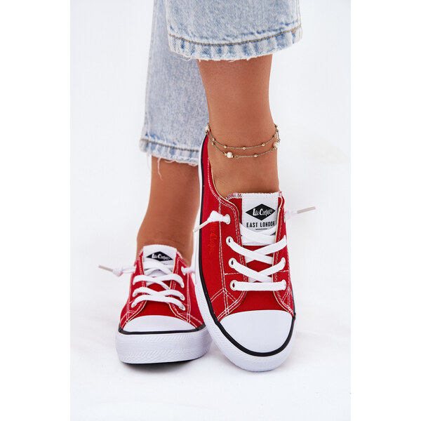 Materiałowe Trampki Damskie Lee Cooper LCW-25-02-3298L Czerwone 66662571