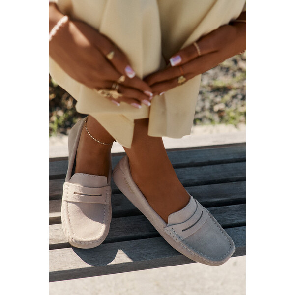 Big Star Shoes Zamszowe Mokasyny Damskie Big Star RR274947 Beżowe 66662579