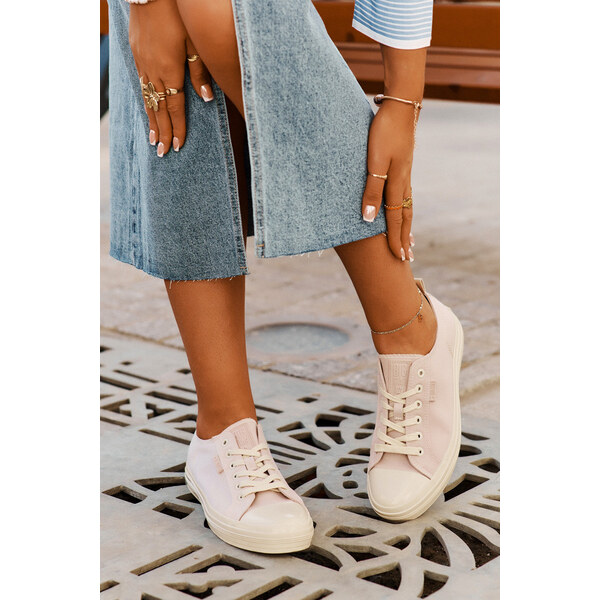 Big Star Shoes Trampki Damskie Big Star RR274732 Jasnoróżowe 66662583