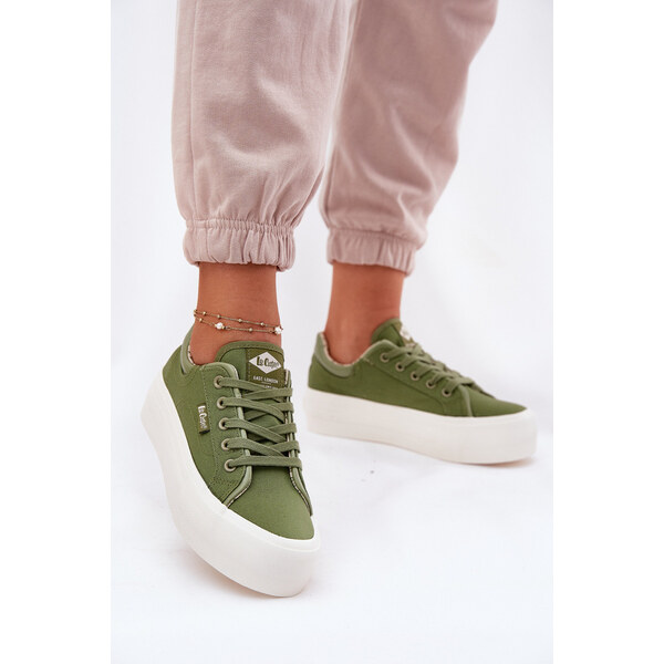 Trampki Damskie Na Platformie Lee Cooper LCW-25-31-3449L Zielone 66662597