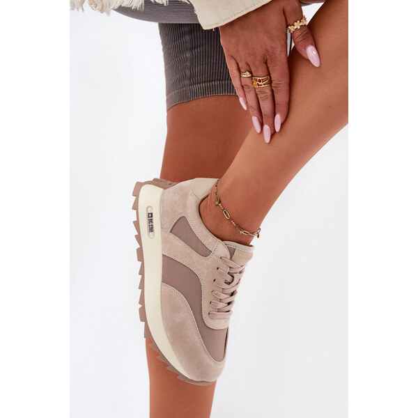 Big Star Shoes Zamszowe Sneakersy Na Platformie Damskie Big Star 66662646