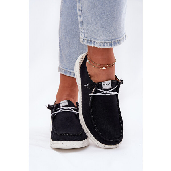VINCEZA Lekkie Materiałowe Półbuty Damskie McKeylor 96116 Czarne 66662700