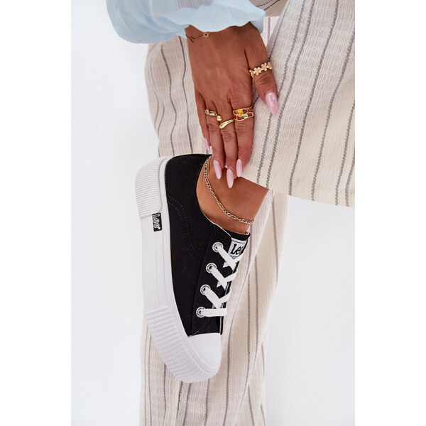 Trampki Damskie Na Platformie LEE ISLA C WOMEN LOW 50251001 Czarne 66662816