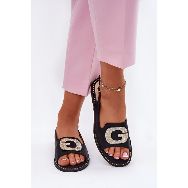 Sandały Damskie Z Ozdobnym Detalem S.Barski KV51-081 Czarne 66662906