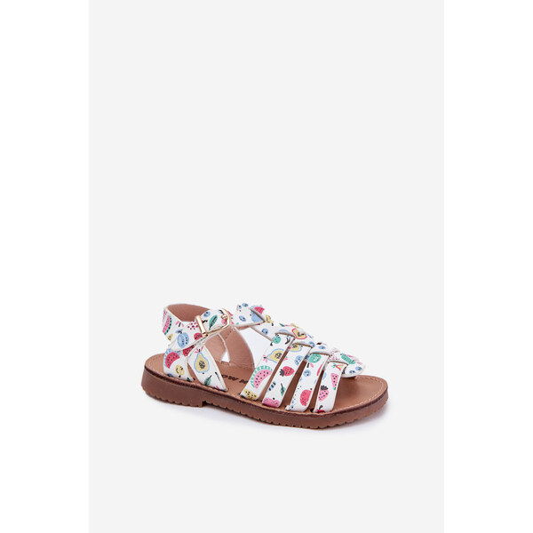 Boto Sandałki Dziecięce Dziewczęce Z Eko Skóry Owoce Multikolor 66663233