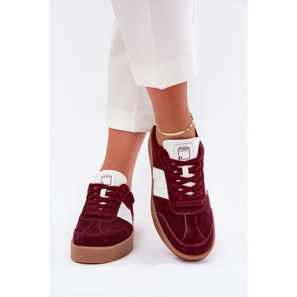 Zamszowe Sneakersy Damskie Daniel Lopez Just Dare SS2D4023 Bordowe 66663376