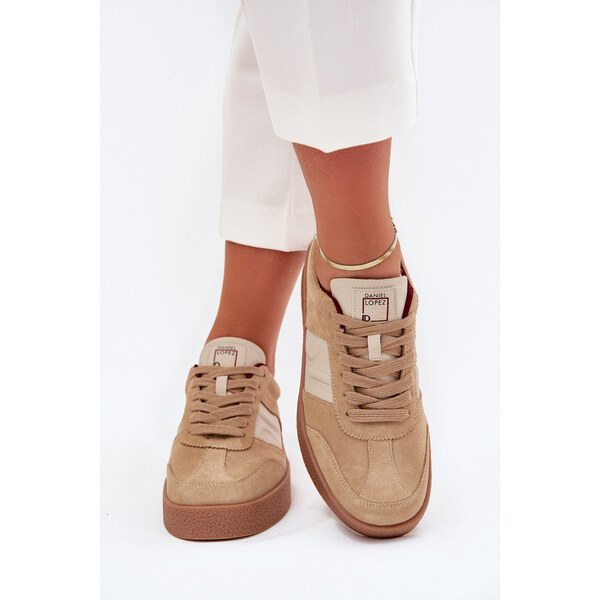 Zamszowe Sneakersy Damskie Daniel Lopez Just Dare SS2D4022 Beżowe 66663378