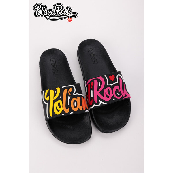 Big Star Shoes Klapki PolandRock Festival X Big Star SS174508 Czarne 66663402