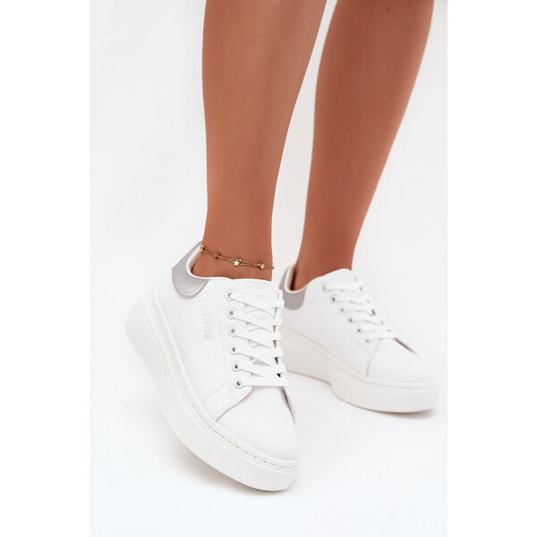 Big Star Shoes Sneakersy Damskie Na Platformie Big Star SS274245 Biało 66663529