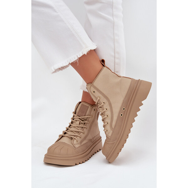 Big Star Shoes Wysokie Trampki Damskie Ocieplane Big Star OO274A356 66663599