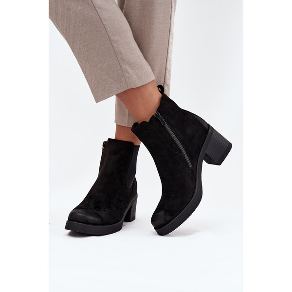 Kesi Dámske členkové topánky Zelia na stĺpci - čierne 66666339