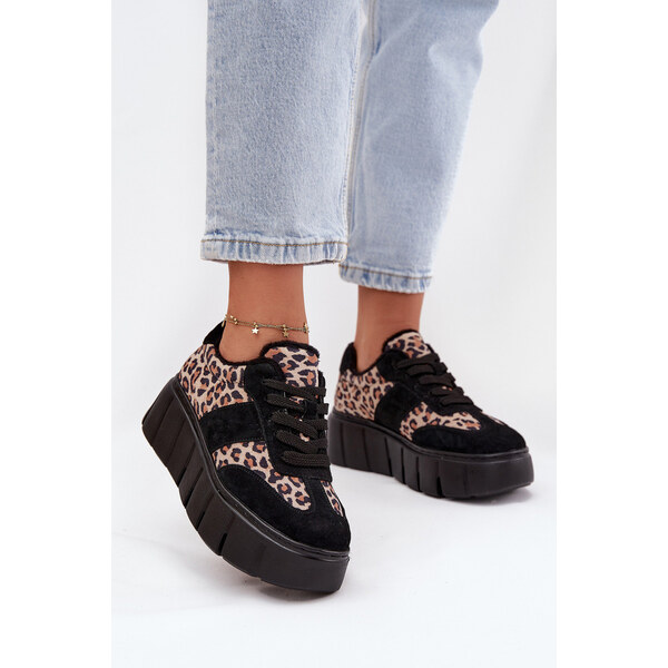 Zamszowe Ocieplane Sneakersy Damskie Na Masywnej Platformie Vinceza 66663725