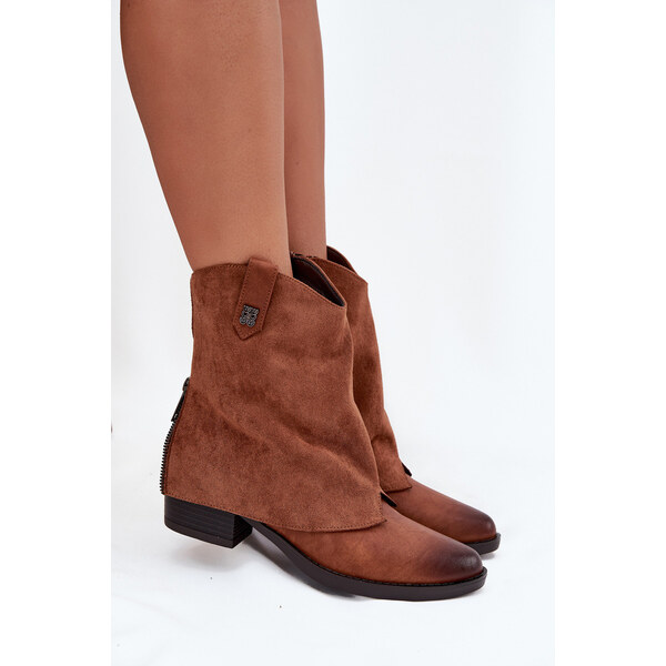 Kesi Dámske zateplené členkové topánky kovbojské topánky na podpazuší 66884777