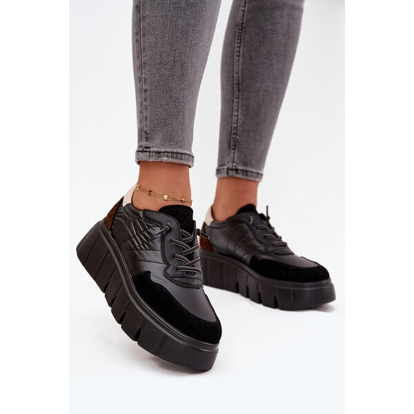 Buty Sportowe Sneakersy Damskie Na Platformie Vinceza 58565 Czarne 66663797