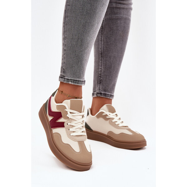 Kesi Nízke dámske tenisky z ekokože Givelle - béžové 66884354