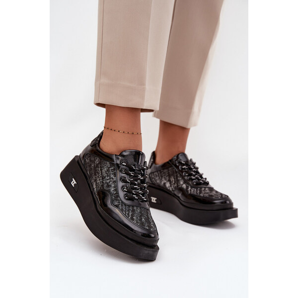 Skórzane Sznurowane Półbuty Damskie Na Platformie Artiker 57C2043 66663929