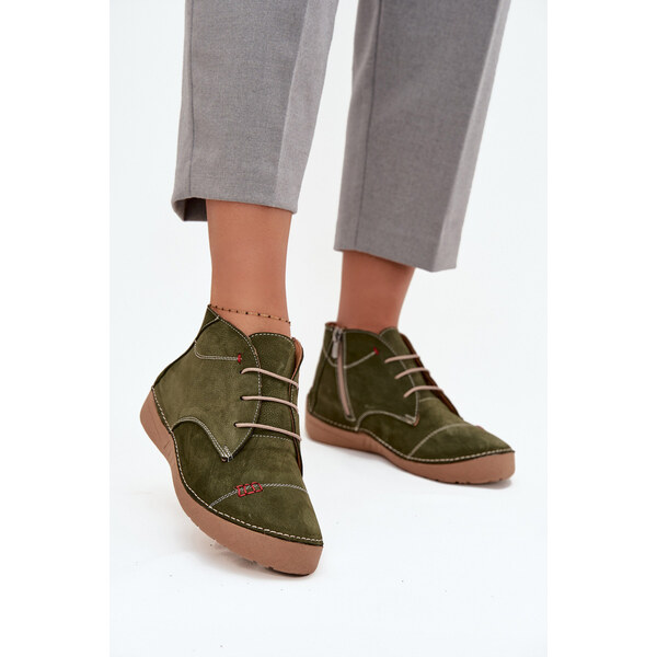 Skórzane Półbuty Damskie Z Przeszyciami Na Zamek Artiker 57C2119 66663940