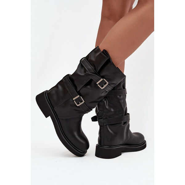 Kesi Dámske podkolienky s remienkami a prackami Halvessa - čierne 66665370