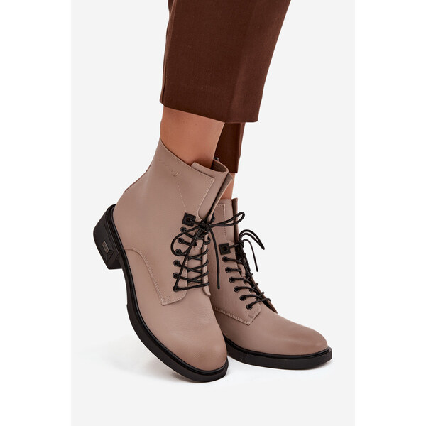 Kesi Dámske topánky Vinceza - béžové, pravá koža, nízky podpätok, 66667593