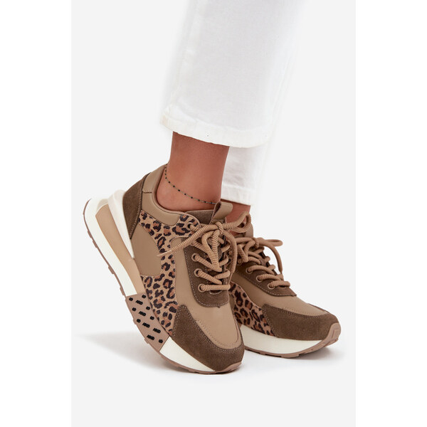 Kesi Dámske kožené tenisky na platforme s leopardím vzorom Artiker - 66884359
