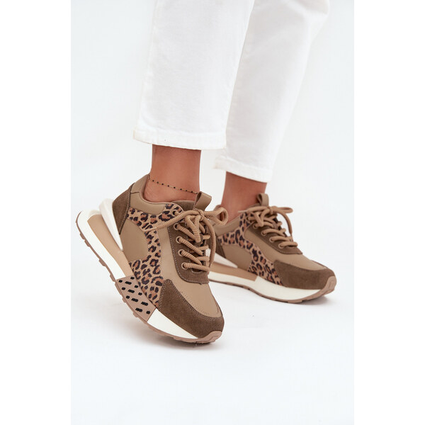 Skórzane Sneakersy Damskie Na Platformie Panterka Artiker 55C0089 66664127